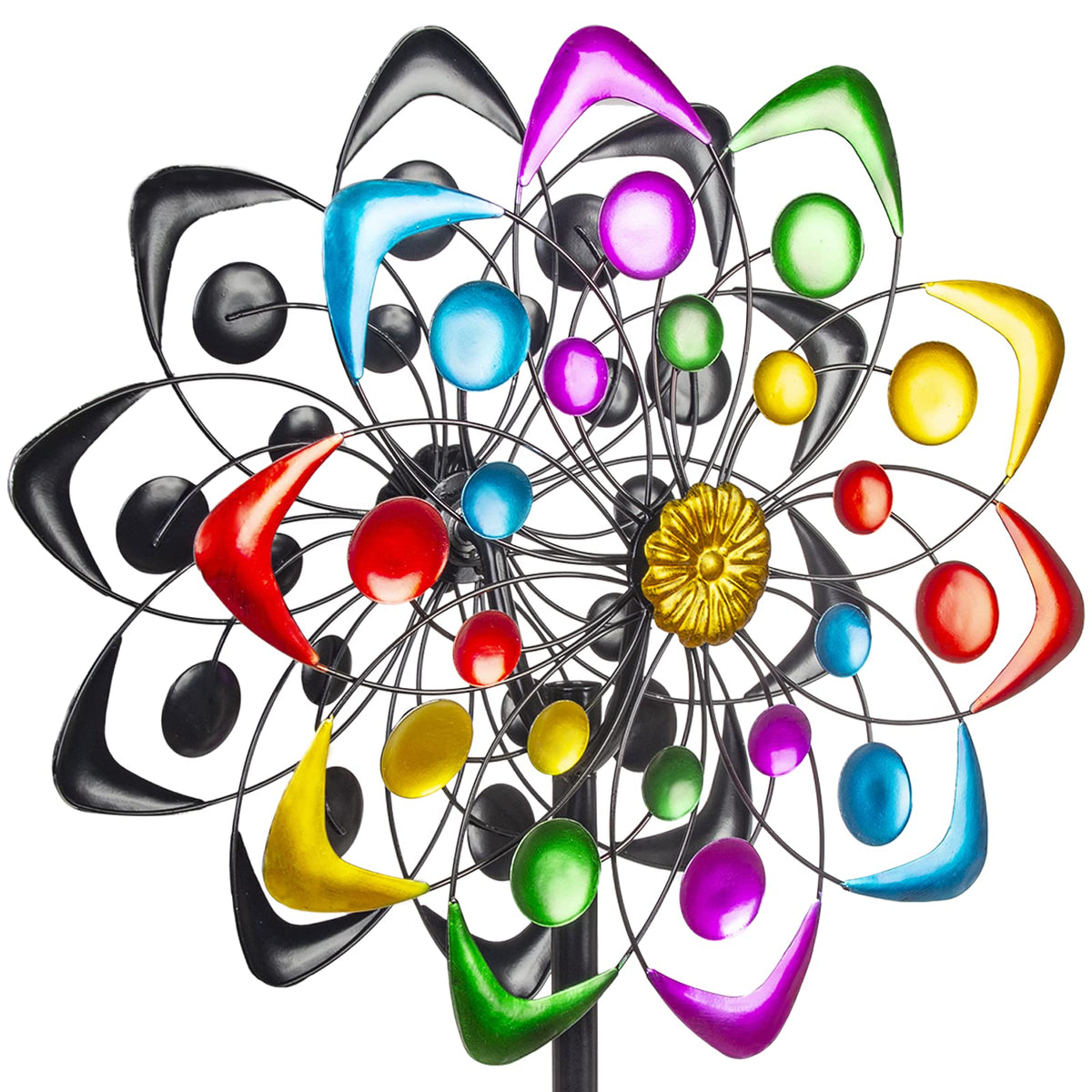Viveta kinetic wind spinner 59-inch outdoor display creates calming garden motion