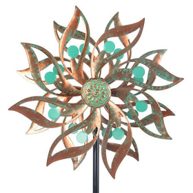 Viveta metal wind spinner outdoor rotating in breeze adds dynamic color to your garden