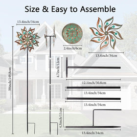Viveta wind spinner with spiral components is easy to install in minutes