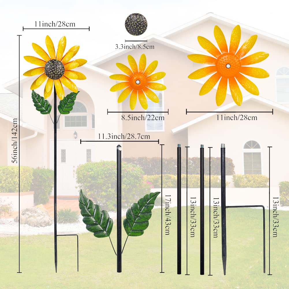 Viveta Sunflower Wind Spinner with sealed bearings delivers responsive rotation