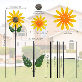 Viveta Sunflower Wind Spinner with sealed bearings delivers responsive rotation