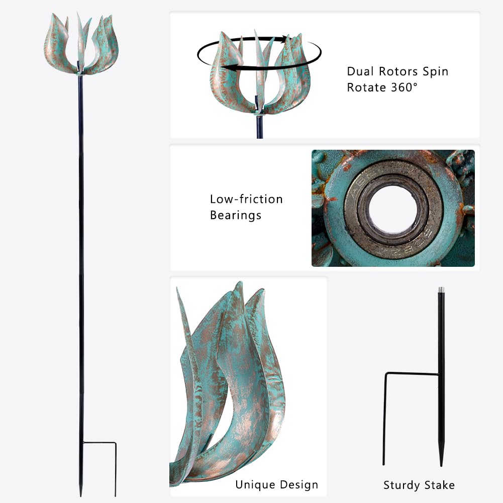 Viveta Wind Spinner breeze-friendly design delivers long-lasting spins in light winds.
