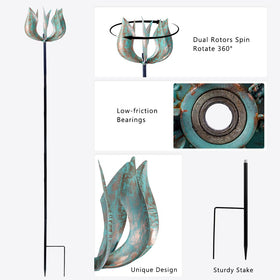 Viveta Wind Spinner breeze-friendly design delivers long-lasting spins in light winds.