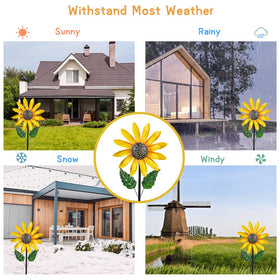Viveta Wind Spinner metal construction withstands rain and snow for year-round outdoor use