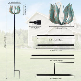 Viveta Wind Spinner metal garden sculpture enhances outdoor focal points.