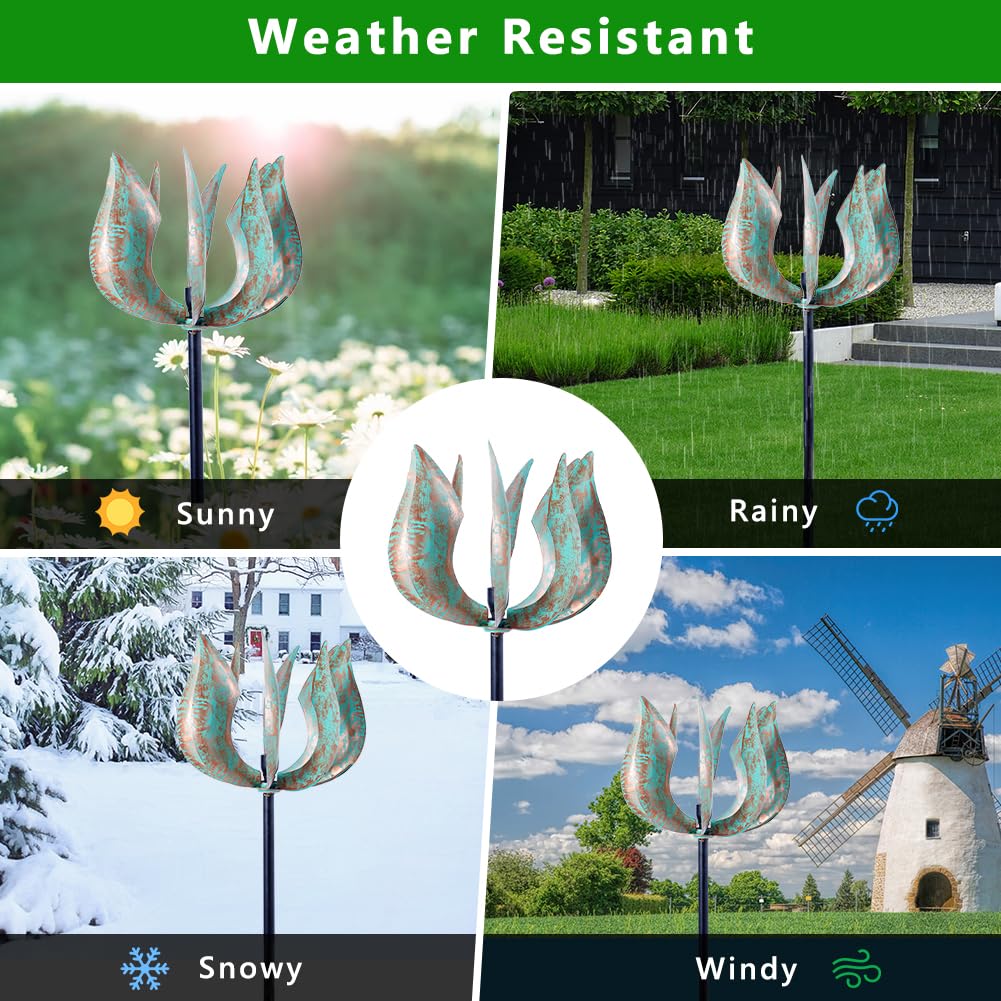 Viveta Wind Spinner rust-resistant coating guards against weather while spinning gracefully.