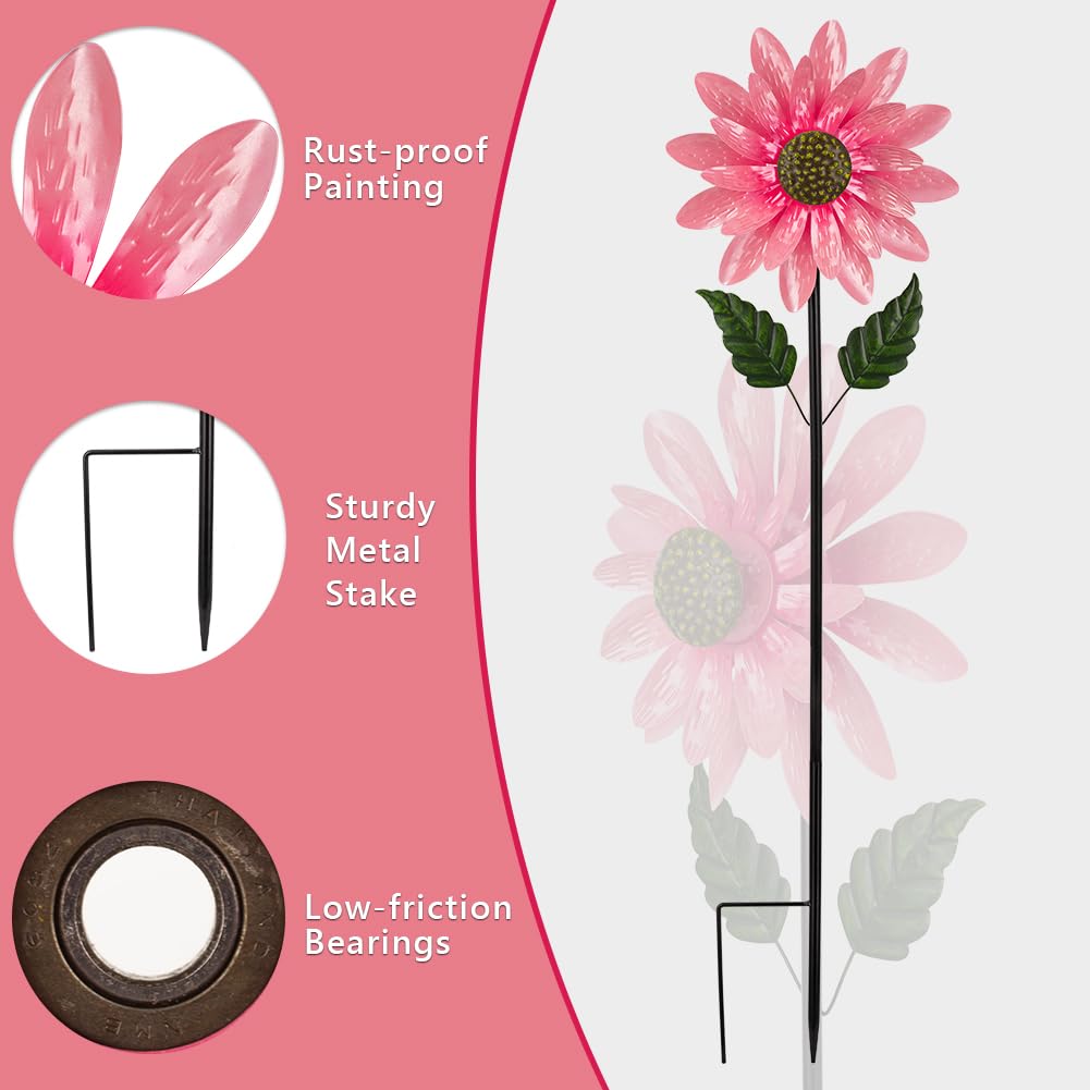 Viveta wind spinner with rust-resistant coating withstands outdoor weather.