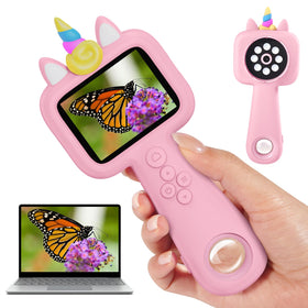 Vivid Glass magnifying microscope with a bright 2.4-inch screen for clear tiny details.