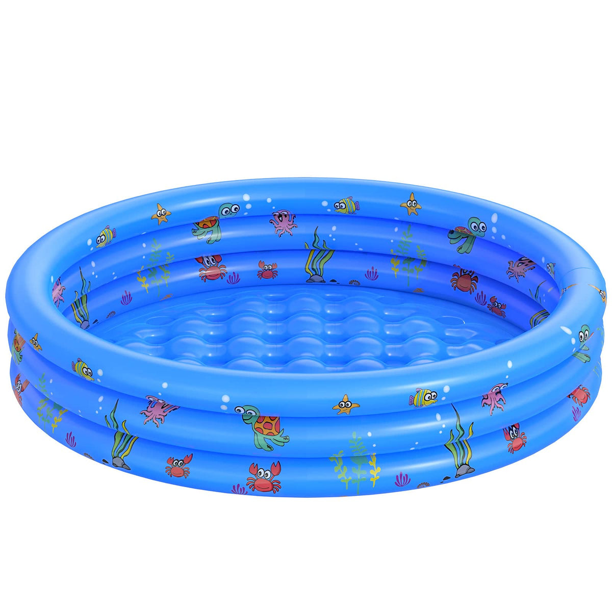 VIVI MAO garden round inflatable pool with 48-inch diameter for backyard fun.