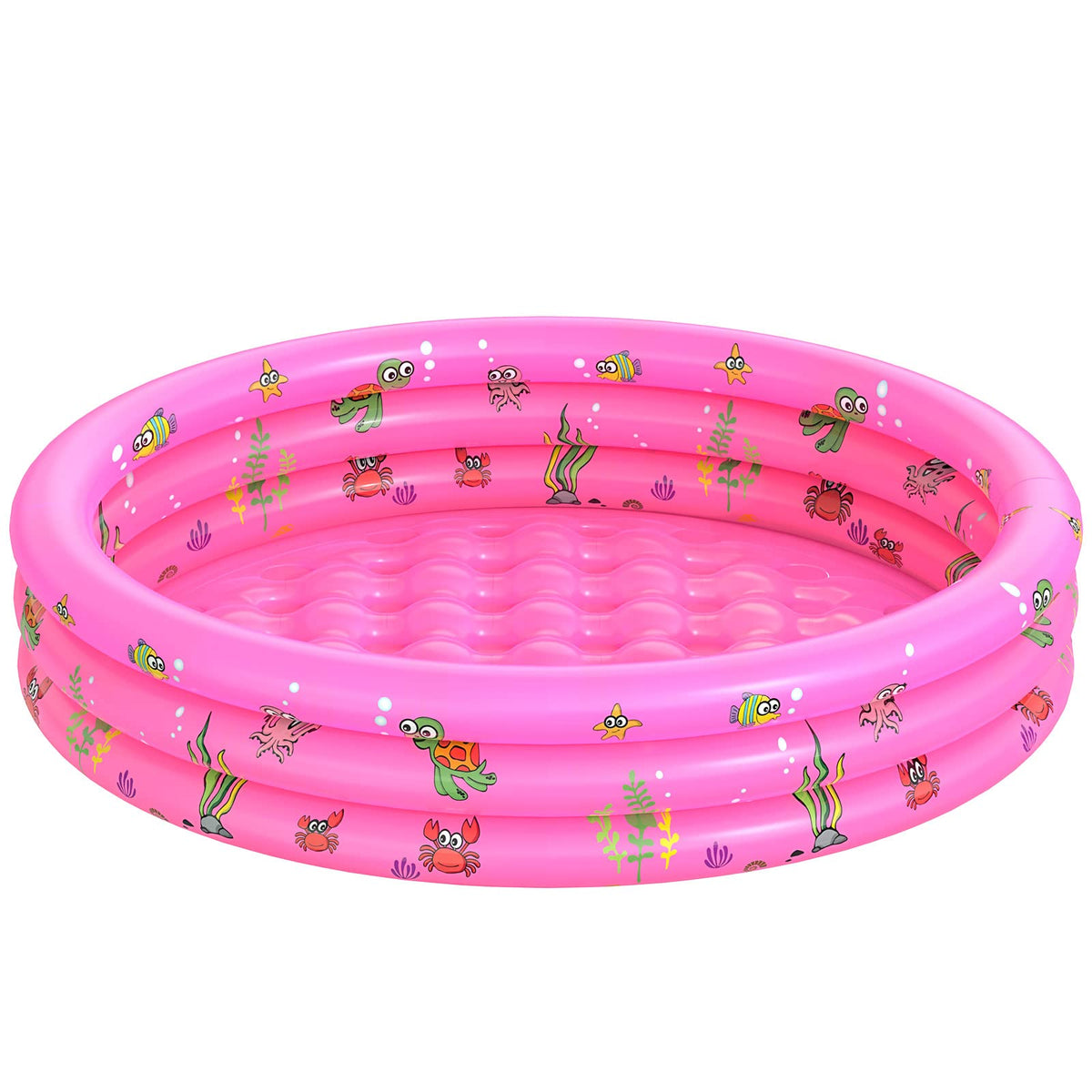 VIVI MAO garden round pool outdoors, inflated and ready for family water play.