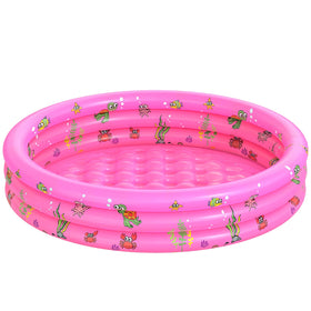 VIVI MAO garden round pool outdoors, inflated and ready for family water play.