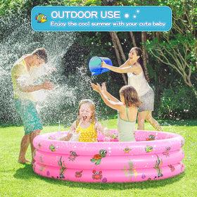 VIVI MAO garden round pool folded flat for compact storage.