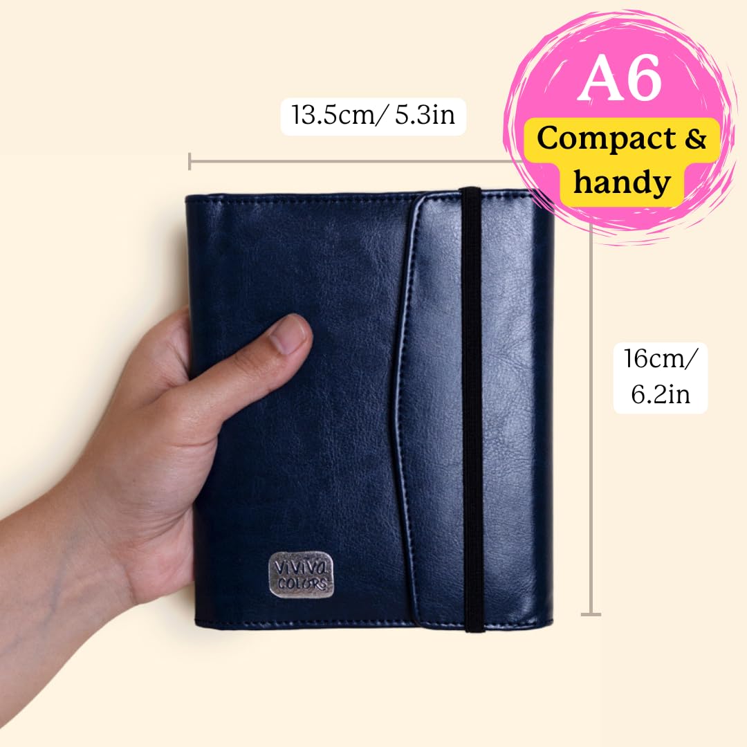 Leather case keeps Viviva Colors tools organized during travel.