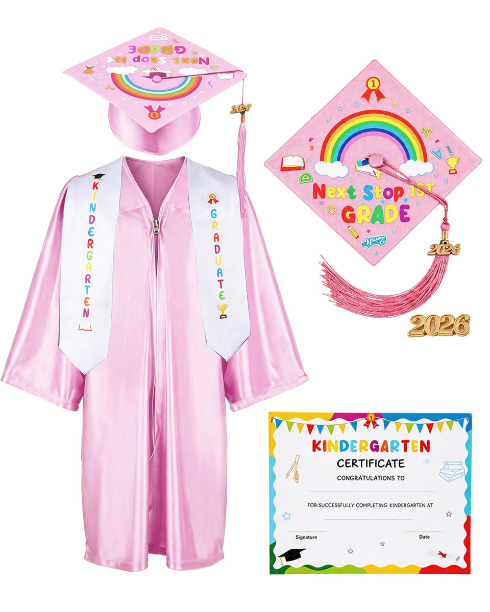 Vivrerizo kindergarten cap—pink cap; ideal for ceremonies and keepsake photos.