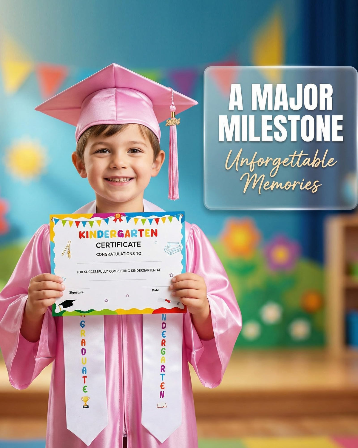 Vivrerizo kindergarten certificate; keepsake for memorable school milestones.