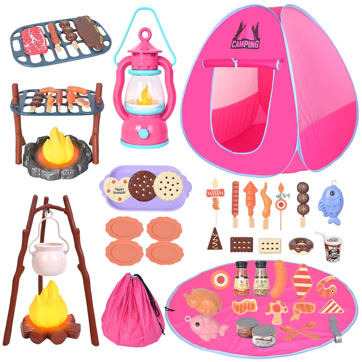 Viwulute camping set toy with pop-up tent for easy setup and instant fun.