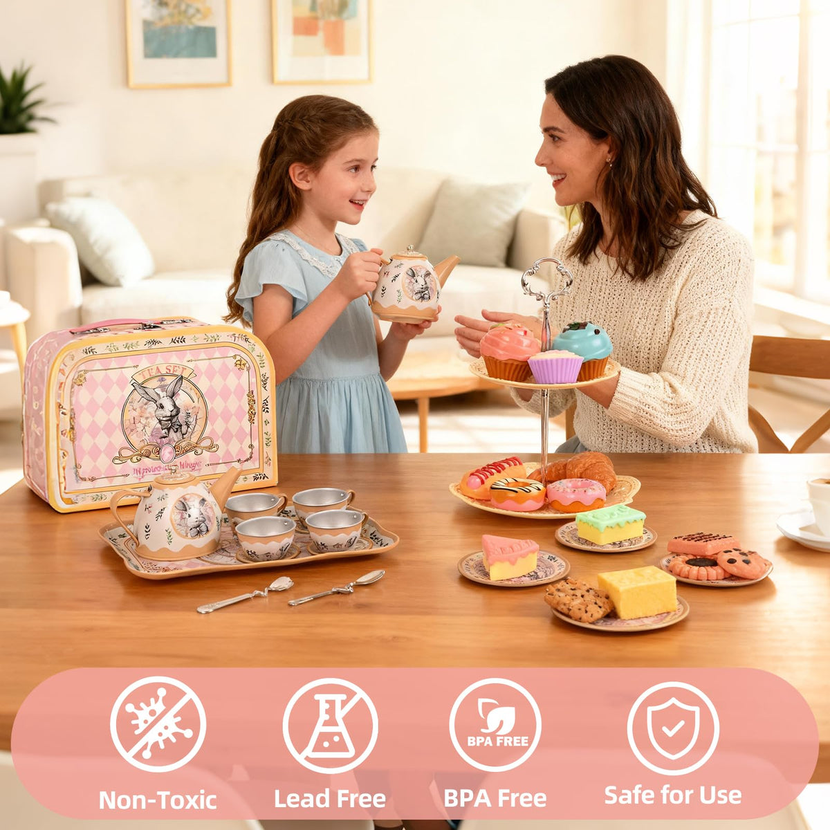 Viwulute Tea Party Set birthday gift for ages 3–7.