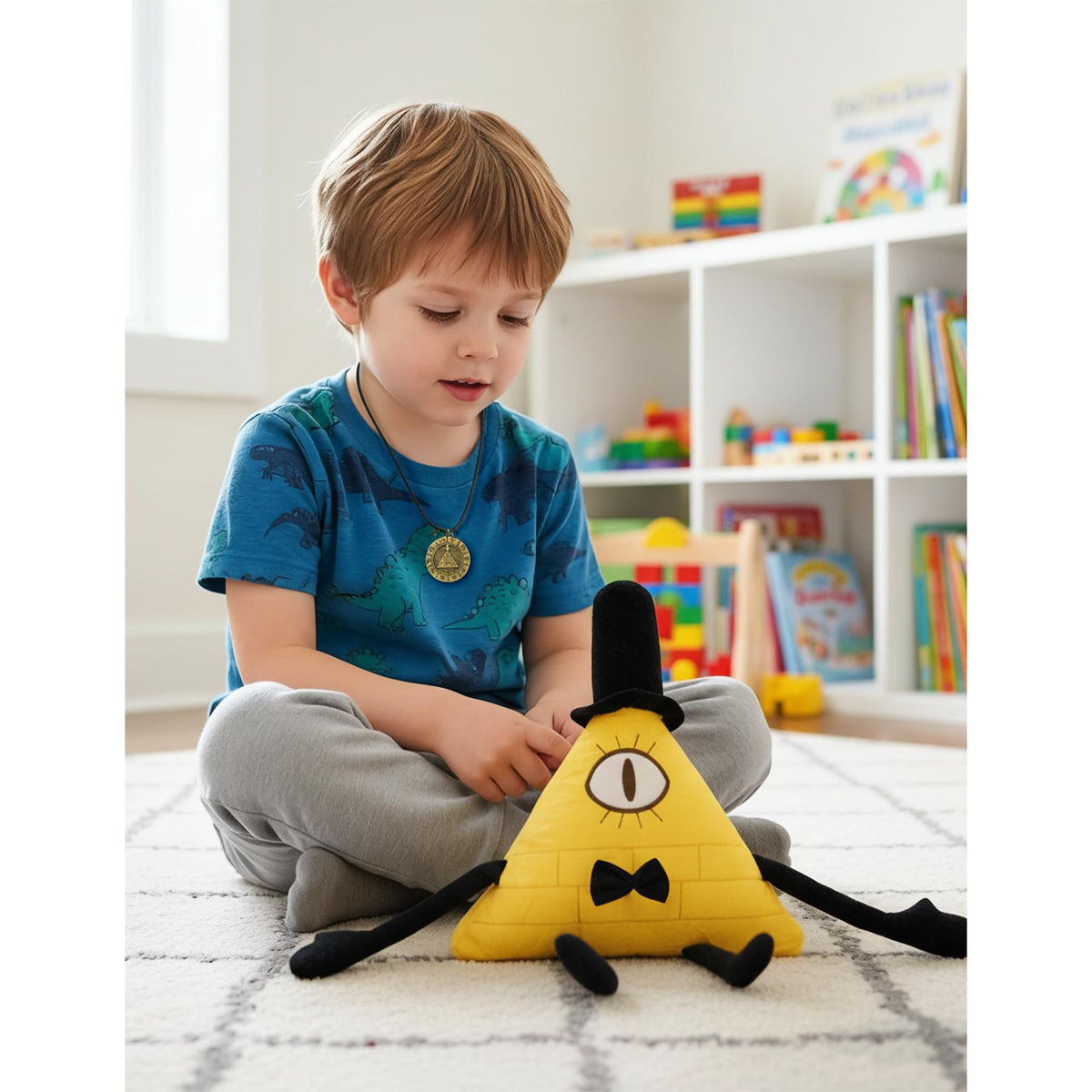 VIYRDOK Bill Cipher Plush compact size fits shelves and desks.