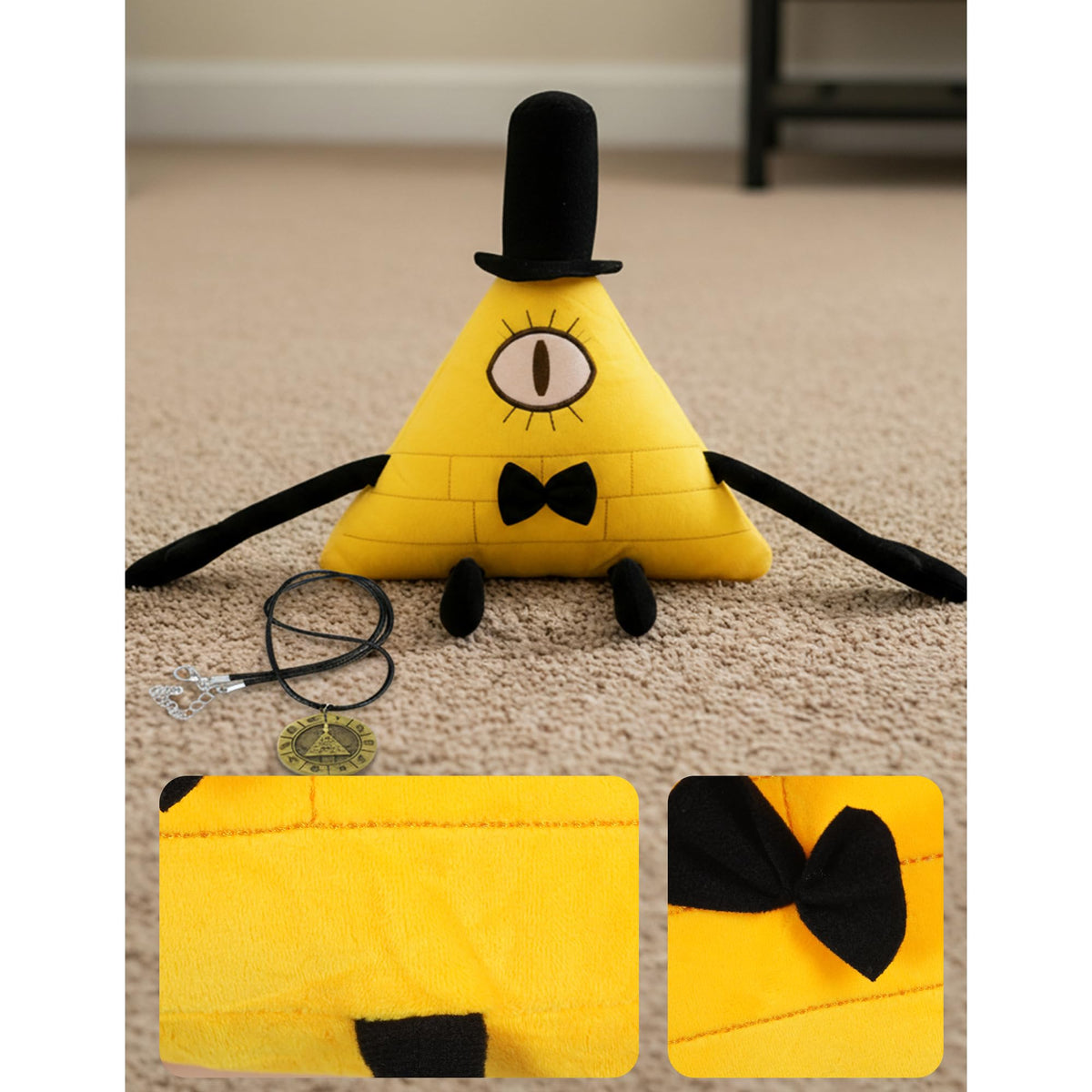 VIYRDOK Bill Cipher Plush soft polypropylene fiber texture feels gentle.