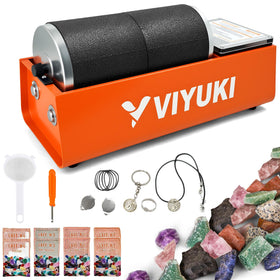 VIYUKI 6lb base and barrel showing sturdy rock tumbling hardware.