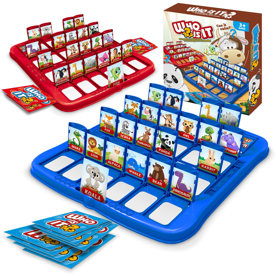 VizikN Classic Animal Guessing Board Game box front showcases kid-friendly design for family fun.