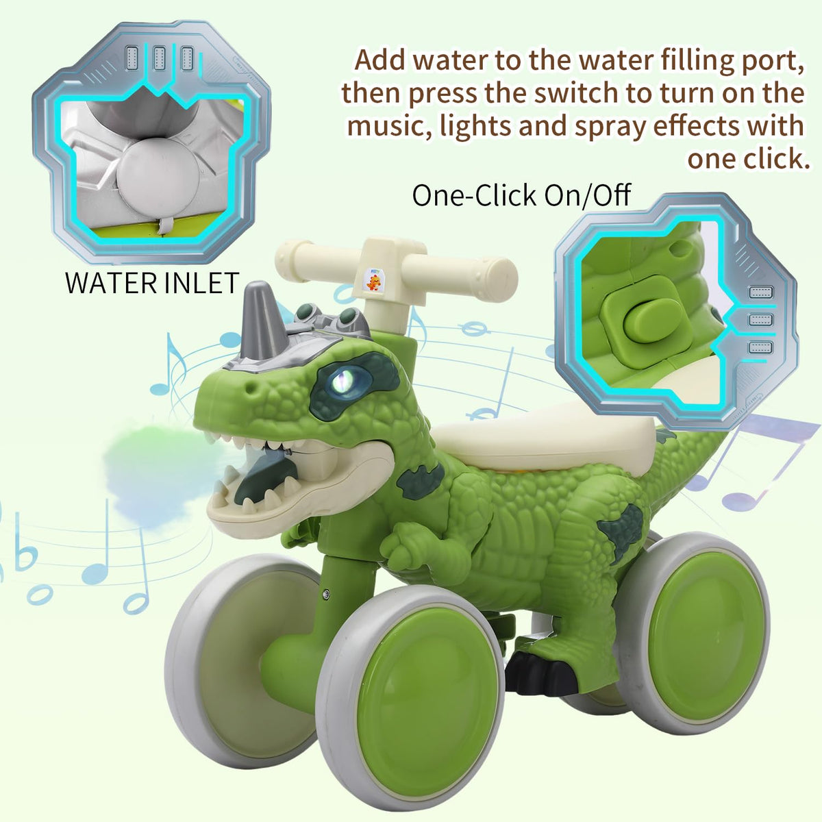 VIZZTY dinosaur shell frame showcases sturdy construction for safety.