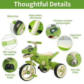 VIZZTY Tricycle with rubber tires for a smoother, safer ride.