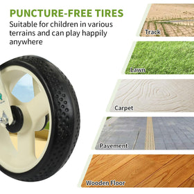 VIZZTY rubber tires give a smooth, stable ride.