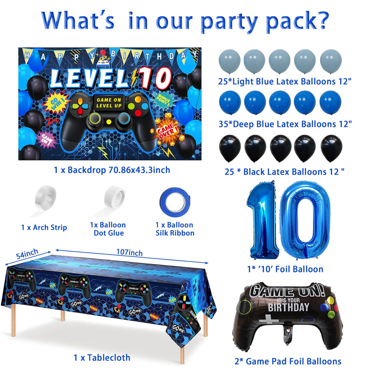 Vlipoeasn blue 10 foil balloon for party photos.