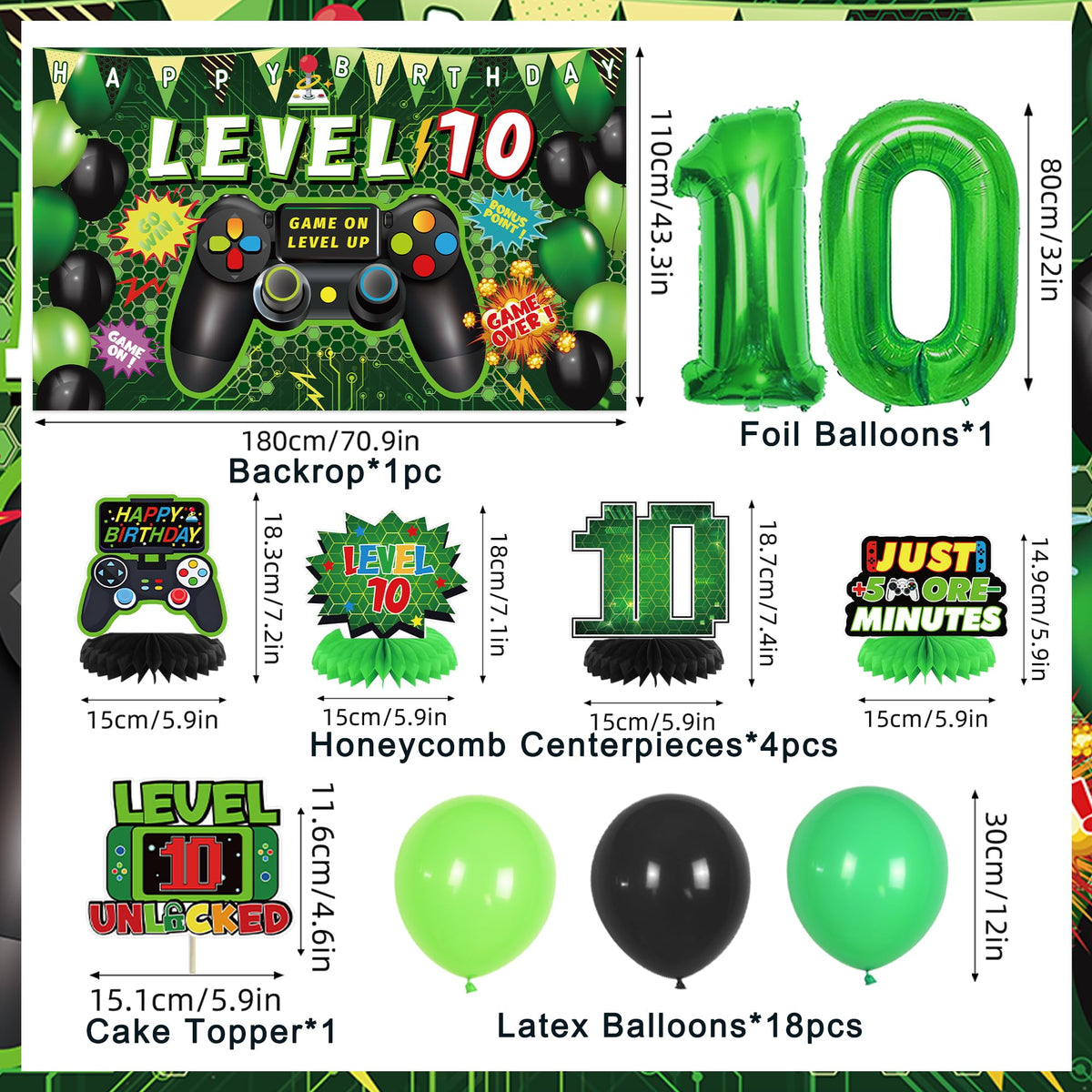 Vlipoeasn Happy Birthday banner adds festive messaging for the 10th party