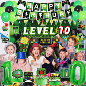 Vlipoeasn Number 10 foil balloon highlights the milestone celebration