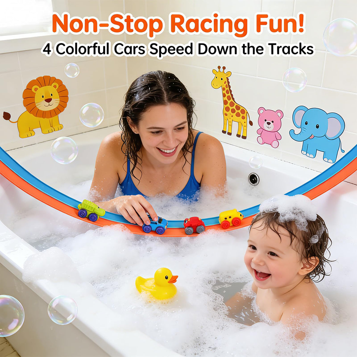 Vlkslasy upgraded suction cups secure toys on tiles during baths.