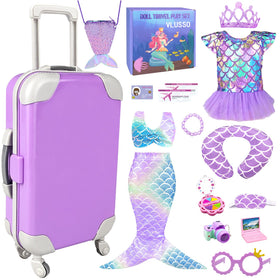 VLUSSO 18-inch doll travel case with wheels for easy on-the-go organization.