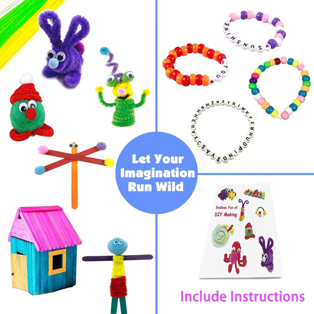VLUSSO beads, buttons, and stickers offer texture and decoration