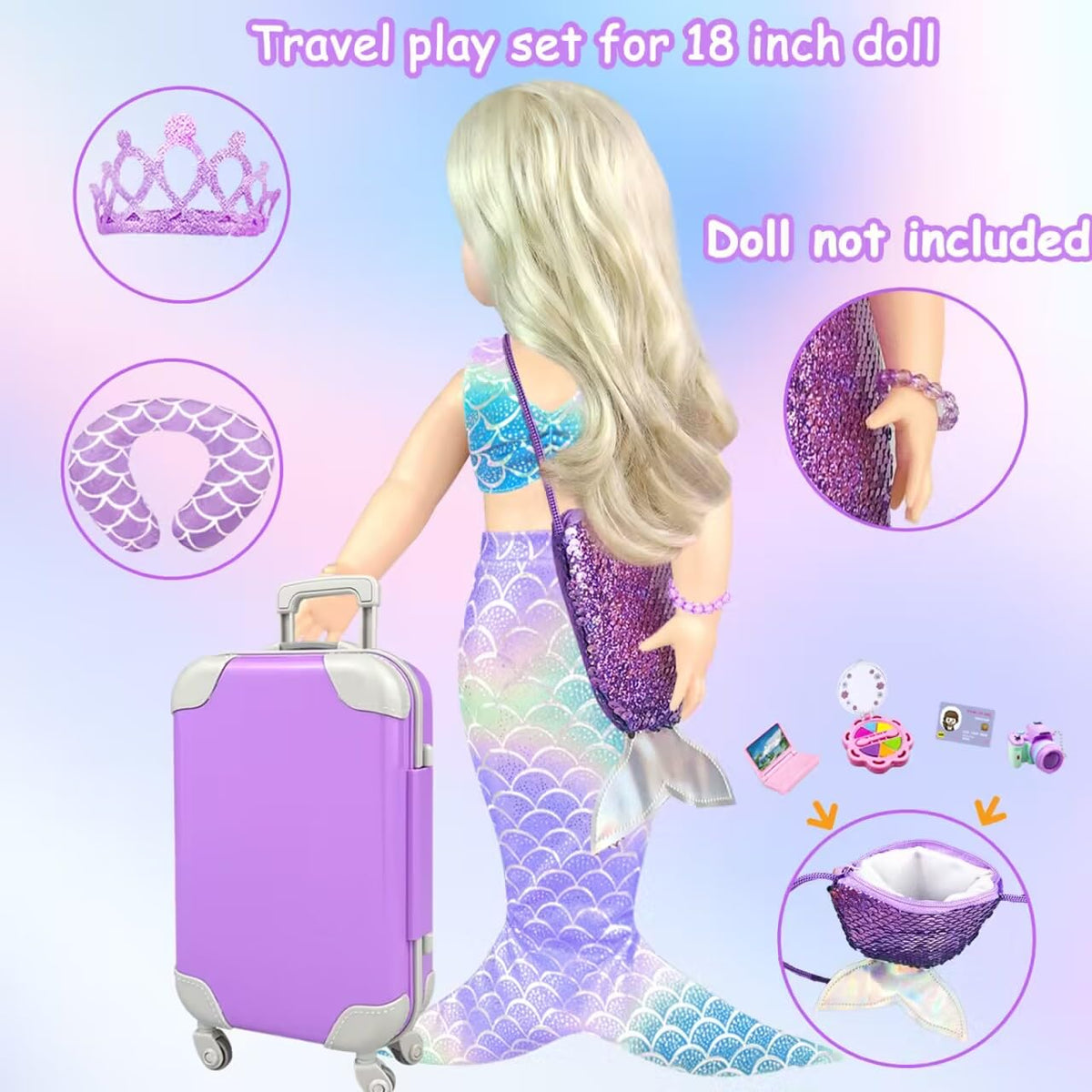 VLUSSO doll camera accessory adds pretend photo fun to playtime.