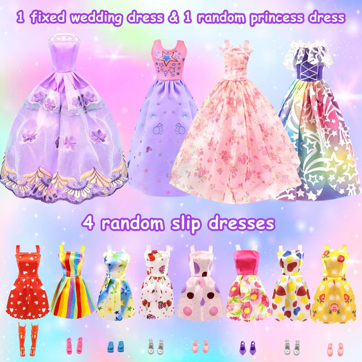 VLUSSO fashion dresses, stylish outfits for quick doll makeovers