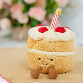VLYUVUY Birthday Cake Plush Toy 8 Inch – soft, hug-friendly design for cozy playtime.