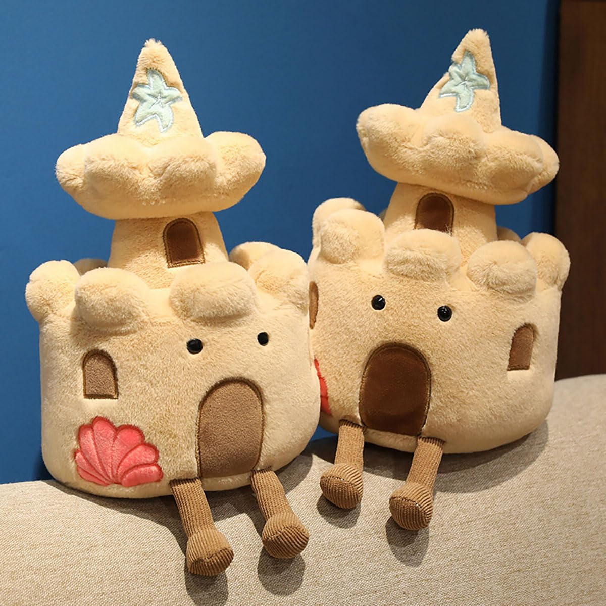 Room decor scene shows the plush adding charm to beach-themed spaces.