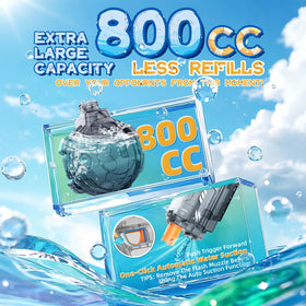 Vmiya 800cc large capacity water tank reduces refills during play