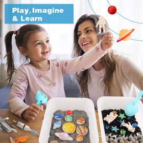 VMNlooking Space Bin nine planets toy set supports color and shape discovery during play