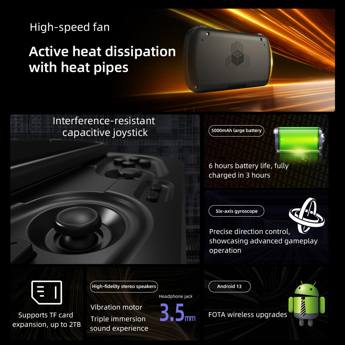 Voacle Anbernic RG Slide battery life near a full-charge scenario during long trips.