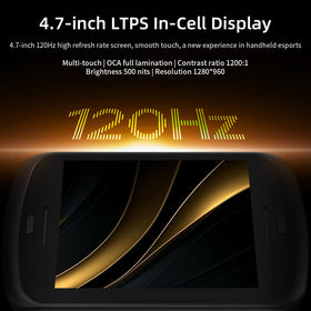 Voacle Anbernic RG Slide screen close-up emphasizes LTPS in-cell clarity and touch responsiveness.
