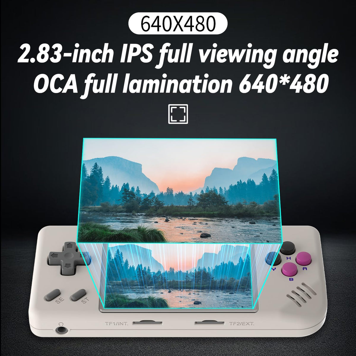 Voacle RG28XX side ports show USB-C and controller compatibility for easy setup.