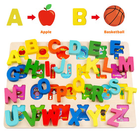 Voamuw toddler puzzle set with bright under-piece pictures supports matching and early literacy.