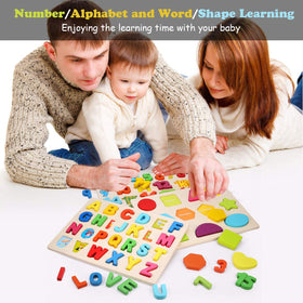 Voamuw wooden shapes puzzle helps shape recognition through colorful, tactile play.