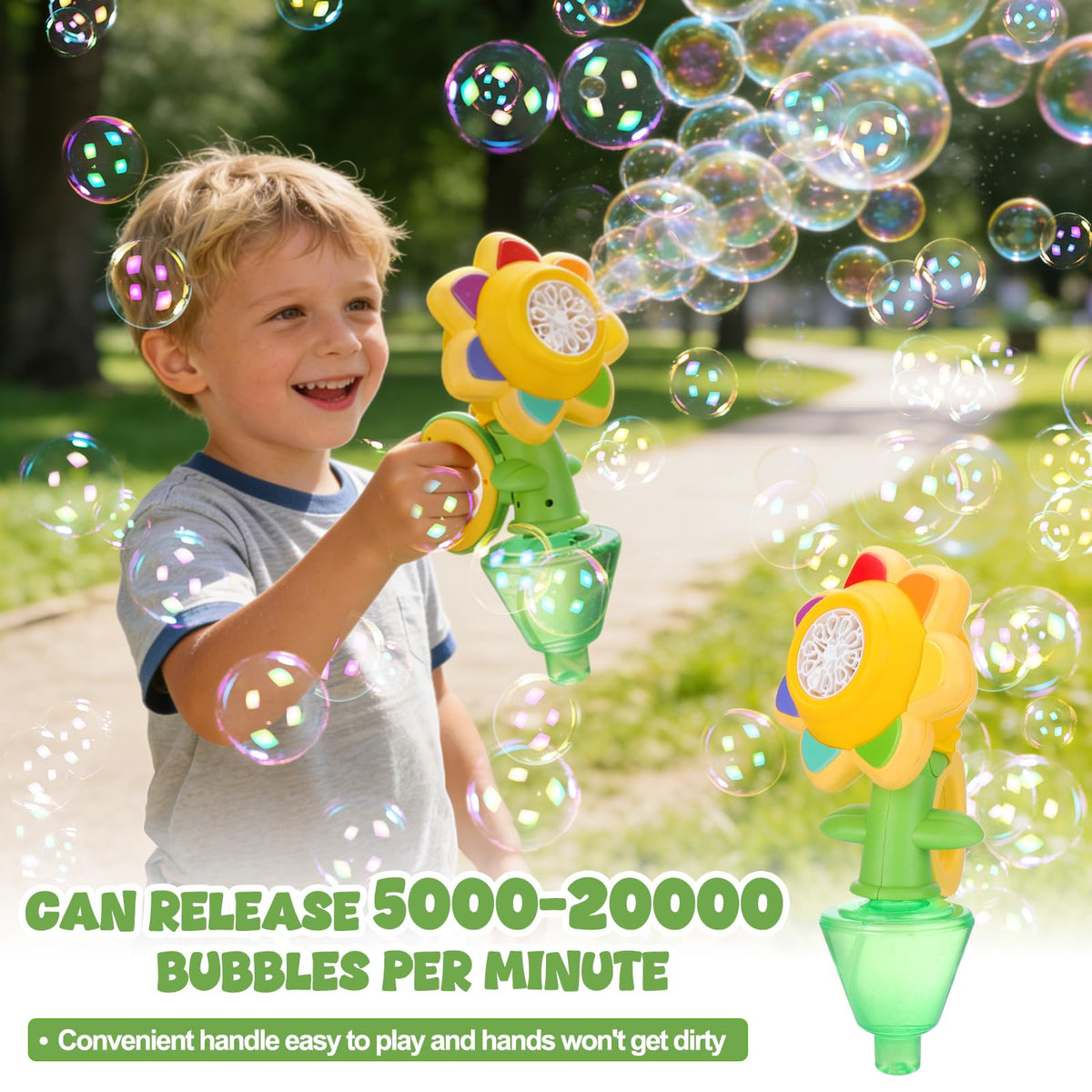 Vodolo adjustable-height bubble machine set at 28–47 inches for versatile setups.