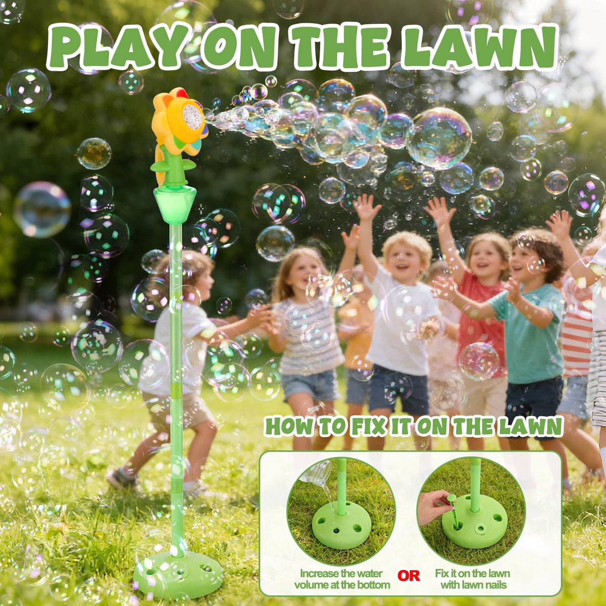 Vodolo rechargeable battery bubble machine for cordless indoor or outdoor use.