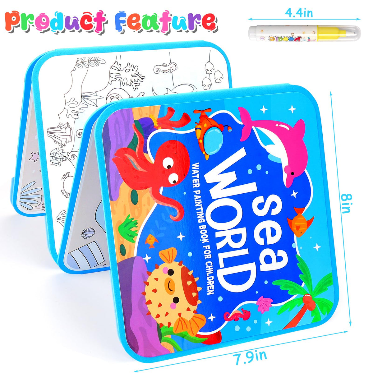 Vodolo water painting book Daily Life theme enables kid-safe color reveal.