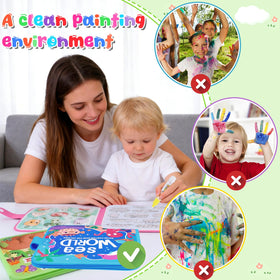 Vodolo water painting book Water pens provide refillable, mess-free drawing.