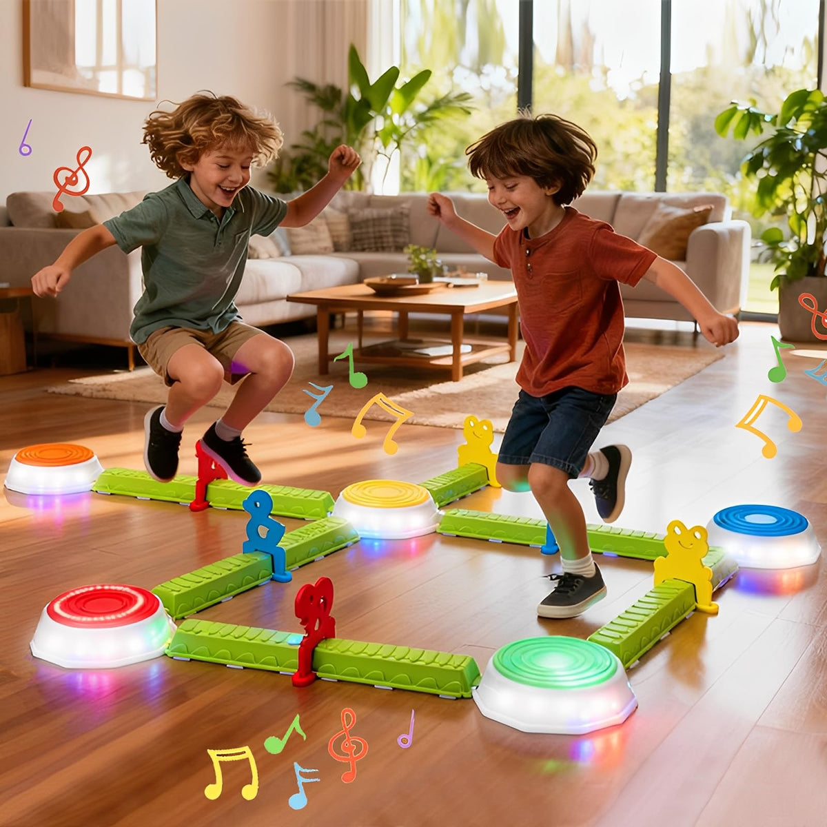 VROGTIK light-up stepping stones glow during outdoor play for imaginative fun